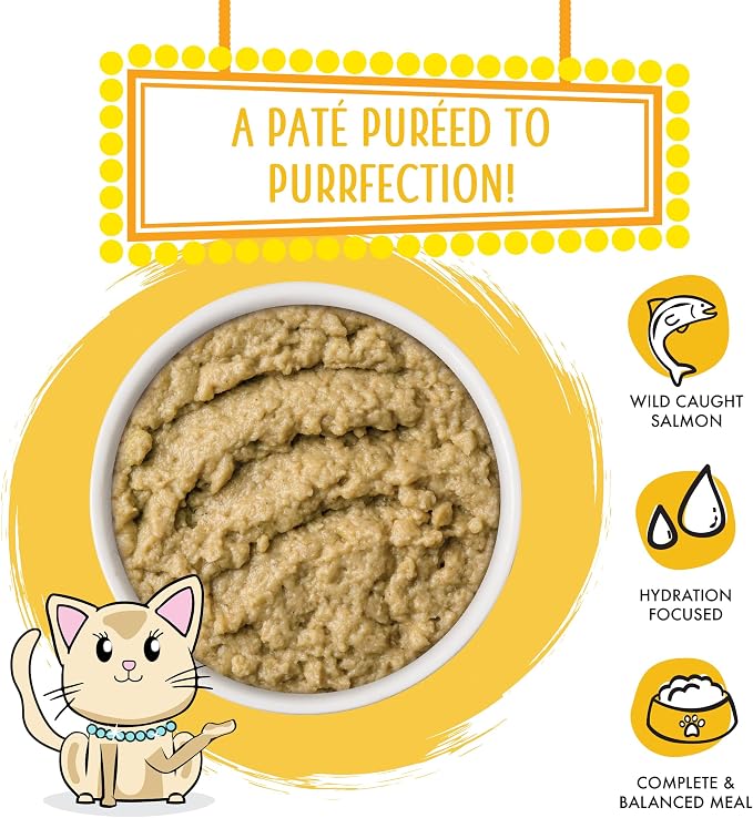 Weruva Wet Cat Food, The Slice is Right with Wild Caught Salmon Pate, 5.5oz Slide N Serve Pouch, Pack of 12
