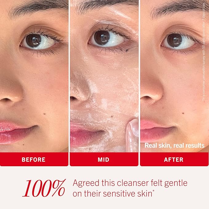 First Aid Beauty Ultra Gentle Cream-to-Foam Pure Facial Cleanser – Makeup Removing Face Cleanser - Face Wash with Colloidal Oatmeal & Glycerin, for Sensitive, Acne & Blemish-Prone Skin, 6 oz