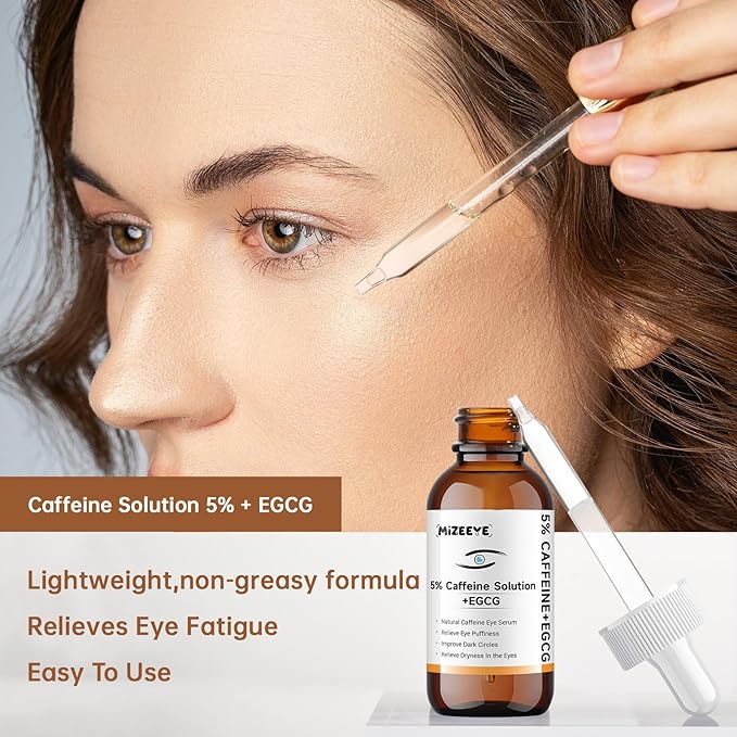 Caffeine Solution 5% + EGCG For Face, 30ML Moisturizing Caffeine Eye Serum For Dark Circles & Puffiness, Under Eye Solution For Fine Lines.