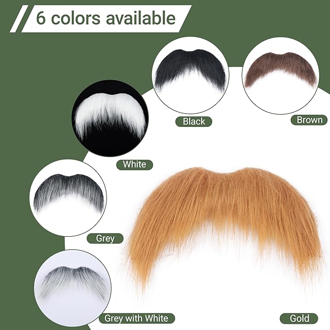 Self Adhesive Fake Mustache False Facial Hair Stick On Cosplay Mustache Halloween Party