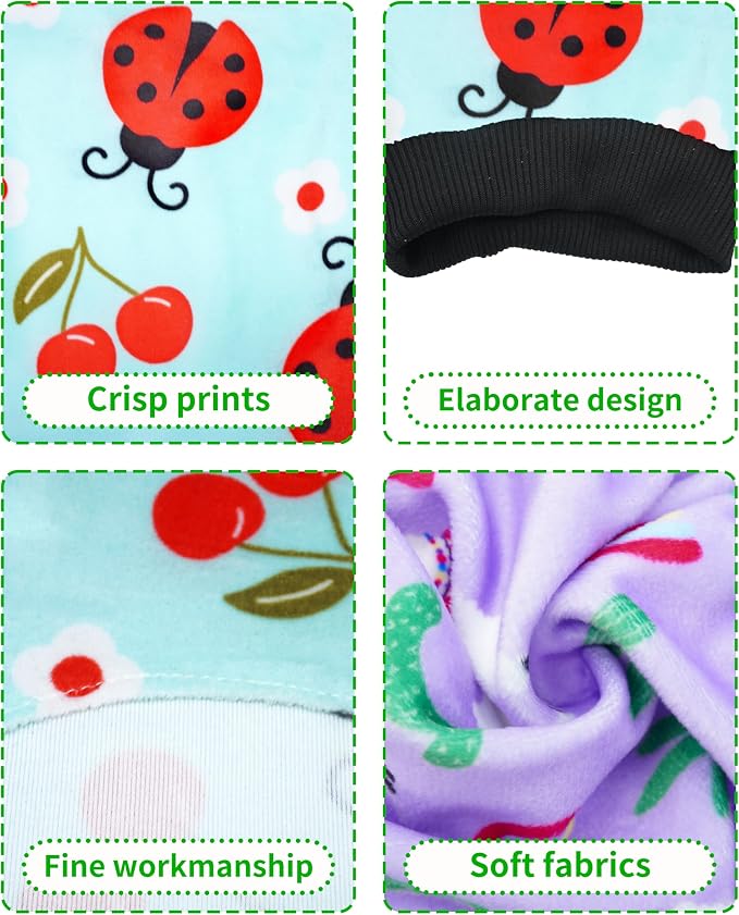 PET SHOW 4 Pack Spring Fleece Dog Pajamas Warm for Small Dogs | Soft stretchy dogs onesies,boy girl pjs with sleeve,holiday jumpsuit costume for small pets cats,S