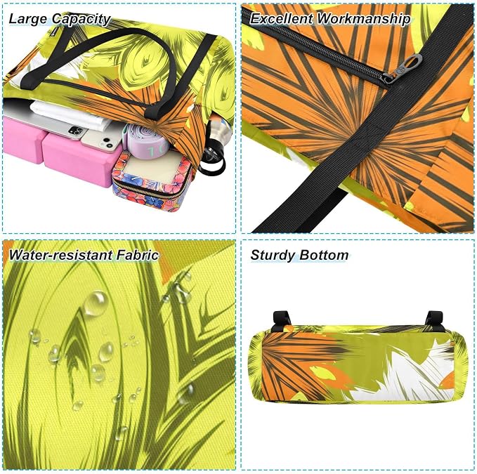 MCHIVER Yoga Bag for Women Men Large Yoga Mat Bag with Adjustable Strap Workout Bags Totes for Pilates Yoga Travel
