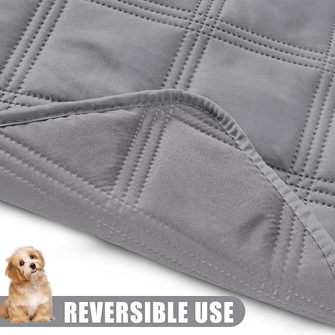 Smiry Waterproof Dog Bed Cover, Reversible Pet Blanket for Sofa Couch | Soft Washable Dog Blanket, Leakproof Couch Cover for Dogs Cats & Furniture Protection, 40x90, Grey/Grey