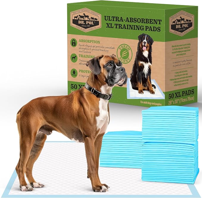 Dr. Pol Dog Training Pads, XL 28" x 30", Fresh Scented, 50 Count