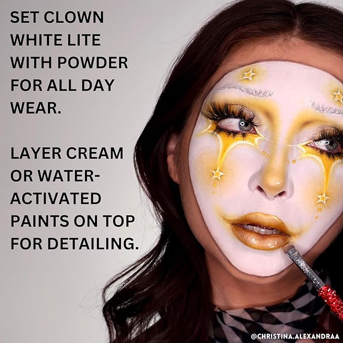 Mehron Makeup Clown White Lite | Professional Face Paint & Body Paint | White Cream Clown Makeup, Stage, Film, Cosplay, Mime, & Halloween 7 oz (198 g)