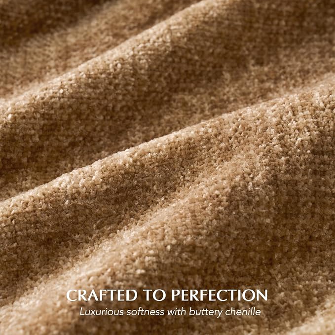 Chenille Knit Throw Blanket for Couch, 60"x80", Warm Beige | Cozy Plush Fuzzy Knittd Throw with Tassels, Lightweight, Decorative, Farmhouse Decor, Ideal for Bed Sofa Gift, All Seasons
