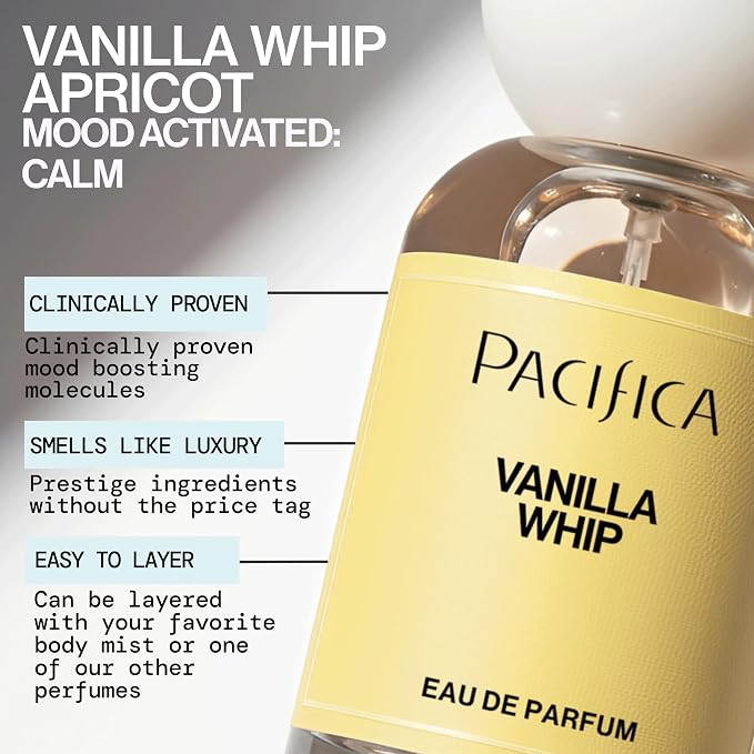 Pacifica Vanilla Whip Eau de Parfum, Female, Liquid, 1 Fl Oz, Vanilla, Vegan, Long Lasting, Paraben Free