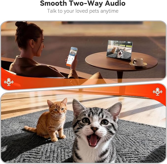 WOPET Automatic Dog Feeder with Camera,1080P HD Video with Night Vision, 5GHz/2.4GHz Dog Food Dispenser with App Control, 4GB SD Card, 2-Way Audio for Cats & Dogs