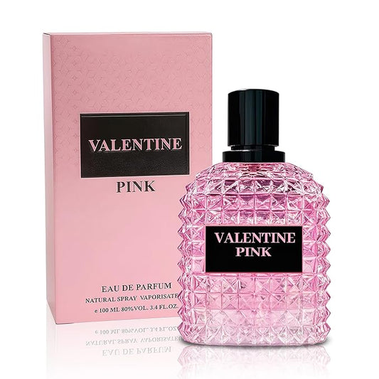 A CENTER Valentine Pink Perfume for Women, Floral Notes Eau de Parfum Spray Casual Daily Cologne 3.4 Fluid Ounce/100Ml Women Fragrance Daytime & Casual Use, for all Skin Types