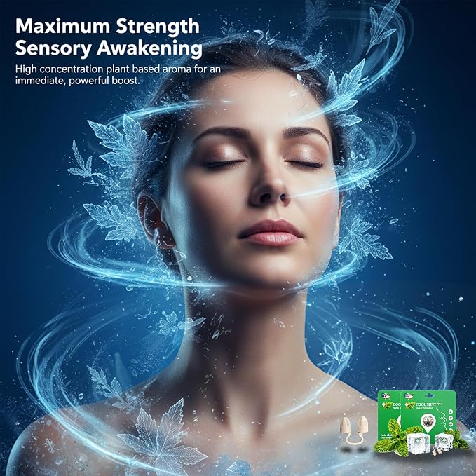 Intense Peppermint Aroma Clip Offers a Crisp and Cooling Scent Experience, Designed for Users who Prefer a More noticeable Peppermint Fragrance in Their Daily Routine(2Pack)