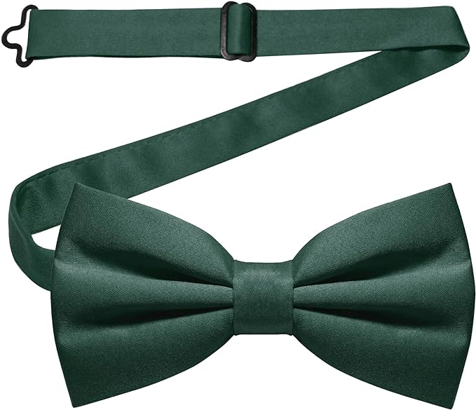 JEMYGINS Solid Color Pre-tied Bow Tie Adjustable Bowtie for Men
