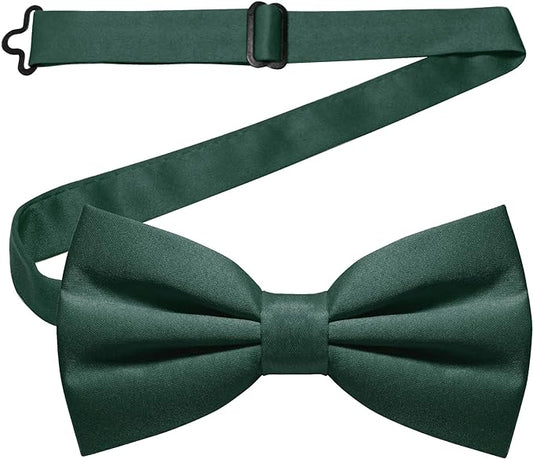JEMYGINS Solid Color Pre-tied Bow Tie Adjustable Bowtie for Men