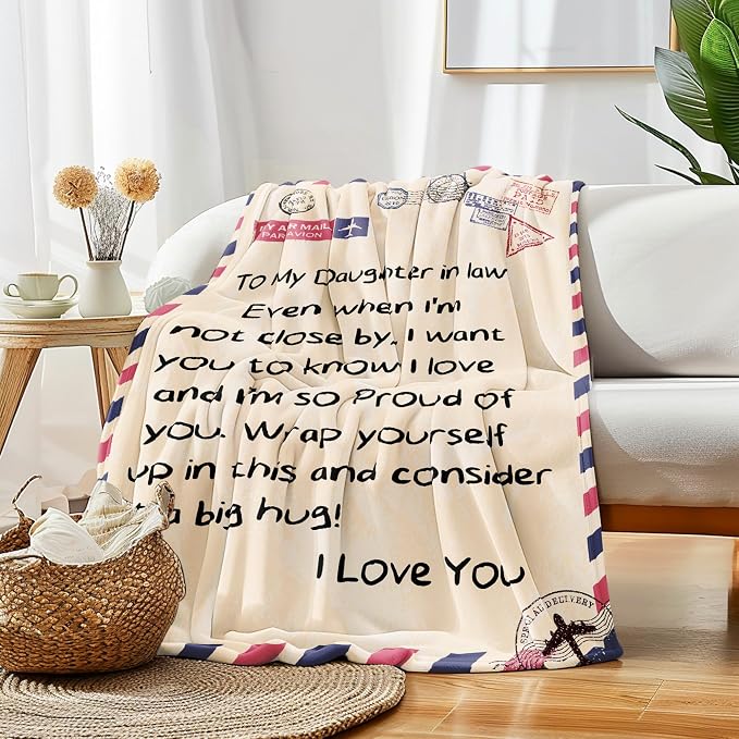 UFOORO Daughter in Law Gifts, Birthday Wedding Gifts from Mother in Law, Daughter in Law Christmas Birthday Gifts, Future Gift for Best Blanket Presents 55"x 70"
