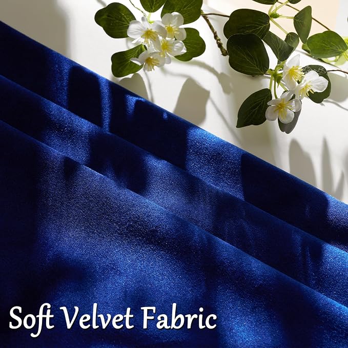 GIGIZAZA Royal Blue Velvet Throw Pillow Covers 22x22 Pack of 2 | Decorative Pillows for Couch Sofa,280gsm Soft Textured Fabric,Modern Square Pillowcases,Luxury Cushion Covers