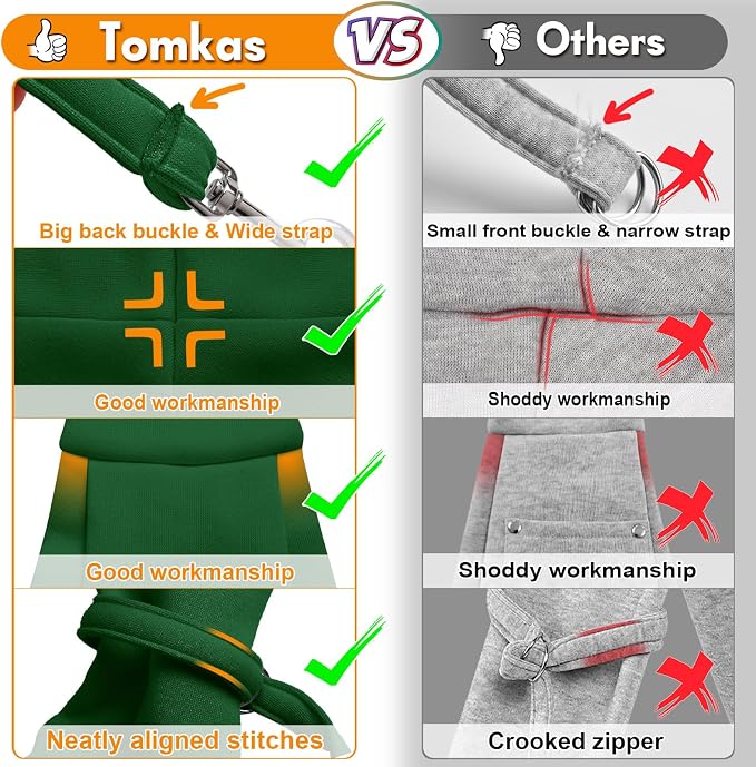 Tomkas Small Dog Cat Sling Carrier Puppy Purse Travel Wrap Soft Crossbody Pet Bag (Emerald Green, M - Classic Pocket & Classic Strap)