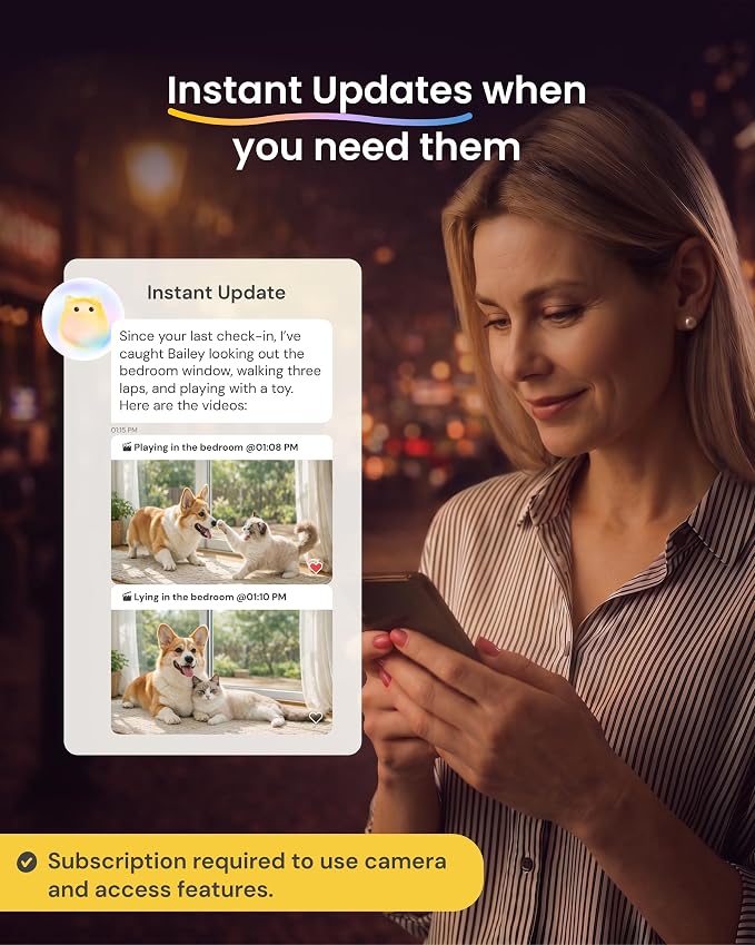 Furbo Mini Pet Camera: Home Security & Smart Alerts, Subscription Required | Stay connected with AI Pet & Home Safety Alerts, Mountable 130° Wide View, Video History, 2-Way Audio, Paid Plan Required