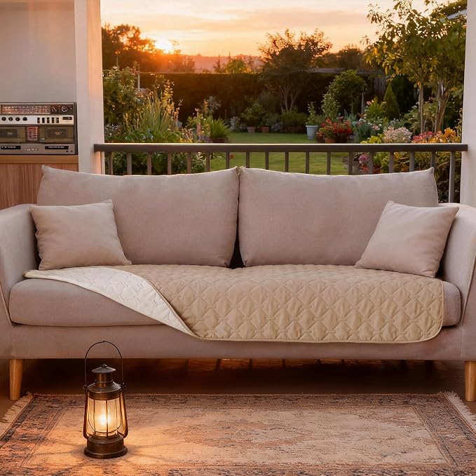 gogobunny Waterproof Blanket, Couch Covers for Dogs, Reversible Protector | 3X Stronger Leakproof, Scratch Proof Durable Furniture Protection, Stain Resistant, Washable, 30x70 Inch Dark/Light Beige