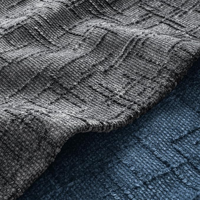 MIULEE Chenille Textured Throw Pillow Covers Dark Grey 18x18 Set of 2 | Slubby Decorative Pillows, Boho Farmhouse Home Decor, Modern Neutral Cushion Covers for Couch Sofa Bed Living Room