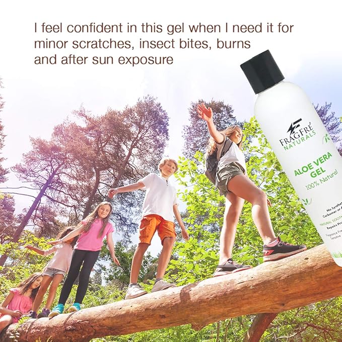 All-Natural Aloe Vera Gel 8 oz - No Synthetic Carbomer or Acrylate - 100% Natural Aloe Vera Soothing Gel - After Sun Exposure Skin Care - Fragrance Free Vegan Gluten Free