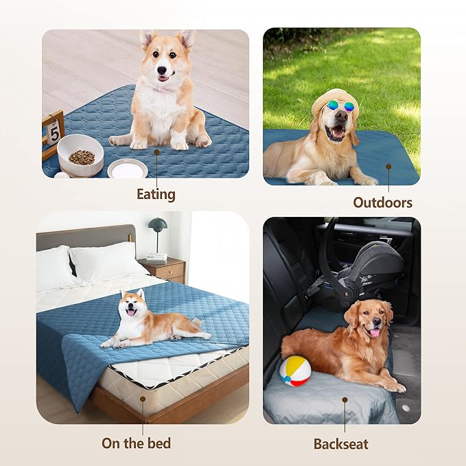 gogobunny Waterproof Blanket, Couch Covers for Dogs, Reversible Protector | 3X Stronger Leakproof, Scratch Proof Durable Furniture Protection, Stain Resistant, Washable, 30x70 Inch Dark/Light Blue