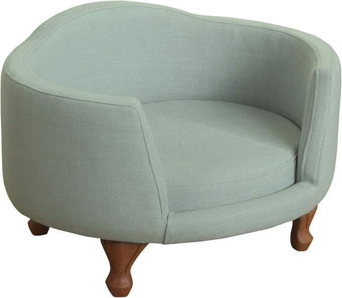 HomePop Curved Upholstered Pet Bed - Light Green Stain Resistant Fabric