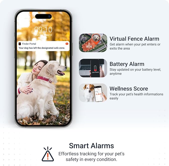PAJ Dog GPS Tracker 3-Month Subscription Included, Real-time Pet Tracking
