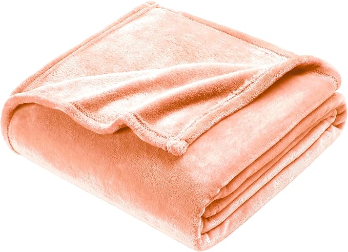 DREAMNINE Extra Large Fleece Blanket Soft Comfy Fluffy Bed Blanket King Size 90" x 108", Luxury Decorative Fuzzy Blankets for Bedroom, Big Cozy Shaggy Warm Flannel Blankets for Winter Autumn Pet,Peach