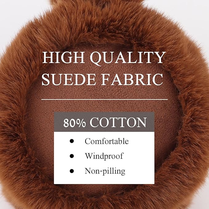 Zsedrut Winter Women Earmuff Foldable Ear Warmer Fluffy Ear Cover Warm Outdoor
