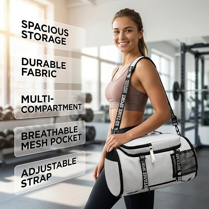 Gym Duffle Bag Backpack with Shoe Compartment,4 ways Travel Backpack for Women and Men,Multi-Functional Weekender bag with Waterproof Layer&Laptop Compartment for Fitness, Travel,Camping