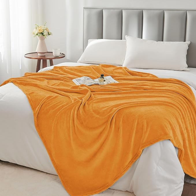 BEDELITE Fleece Blanket Soft Fall Throw for Couch Burnt Orange 50"x60" | Ultra Soft Fleece, Plush Microfiber, Lightweight Warmth, Fall Decor, Fade Resistant, Machine Washable, Couch Sofa Bed