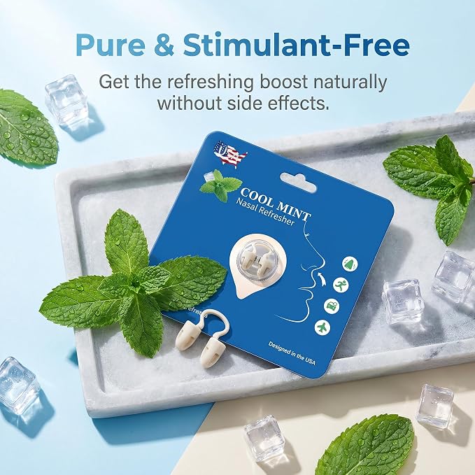 Peppermint Aromatherapy Nose Clip, Soft Wearable Scent Accessory, Lightweight Hands-Free Fragrance Clip for Driving, Work, Commuting, and Long-Distance Travel, Discreet Personal Aroma (2 Pack)