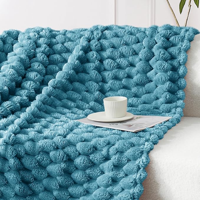 Whale Flotilla Soft Cozy 3D Fleece Throw Blanket for Couch Bed, Slate Blue | Super Cozy Lightweight Plush Fluffy Throw, Luxury Decorative All‑Season Couch Cover Blanket for Sofa & Office Chair, 50"x60"