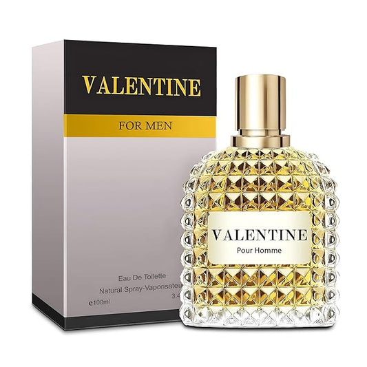 A CENTER Valentine Pour Homme Men Cologne 3.4 Fl Oz Eau de Parfum Natural Spray Long Lasting Cedarwood, Mimosa Fragrance for Men Daily Used
