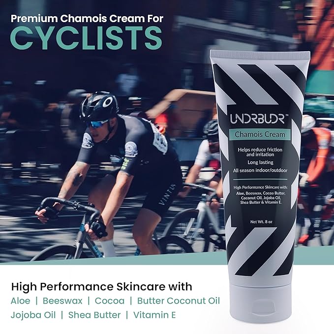 Chamois Cream, Anti-Chafing Cream, Ultra Low Friction, Naturally Enriched (8oz)