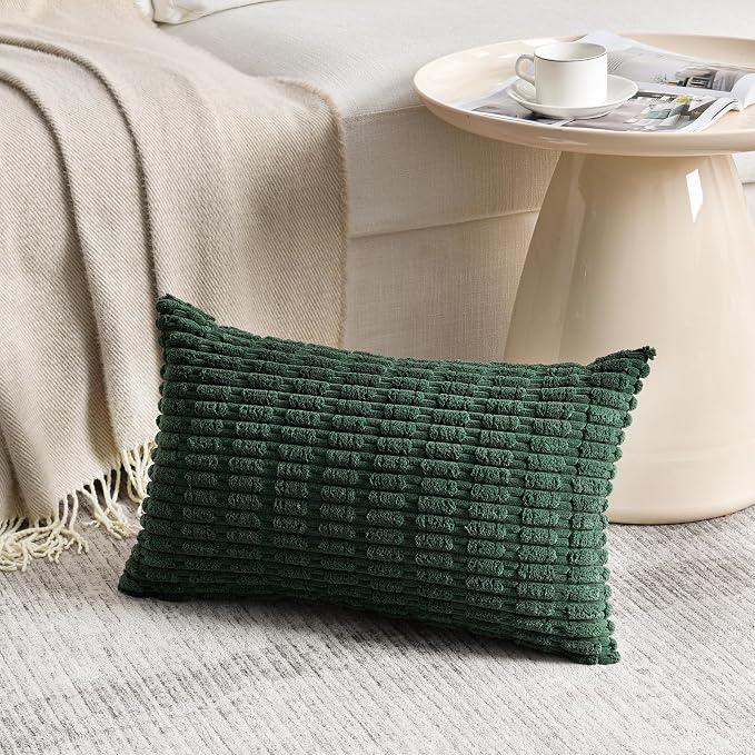 Fancy Homi 4 Packs Decorative Throw Pillow Covers for Living Room Couch Bed, Modern Farmhouse Boho Home Décor Accent Cushion Case, 24" x 12", Green Series