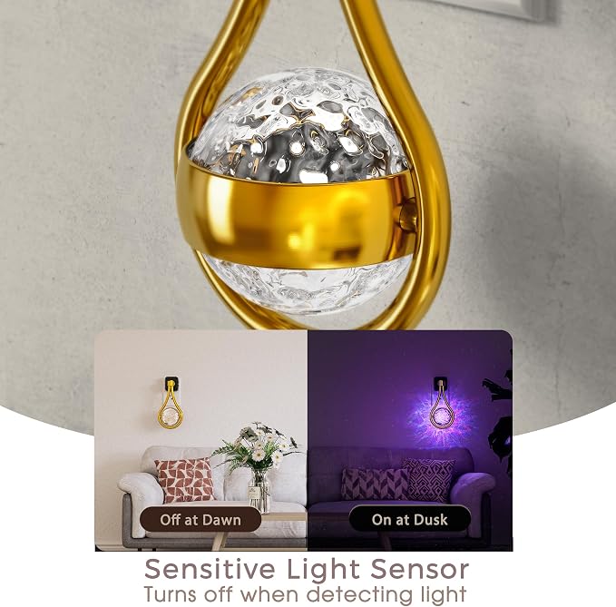 RGB Night Lights Plug into Wall, Color Changing Nightlight | Dusk to Dawn Sensor, 330° Rotating Night Light with Waterdrop Design, for Bedroom, Hallway, Living Room, Home Decor, 2 Pack