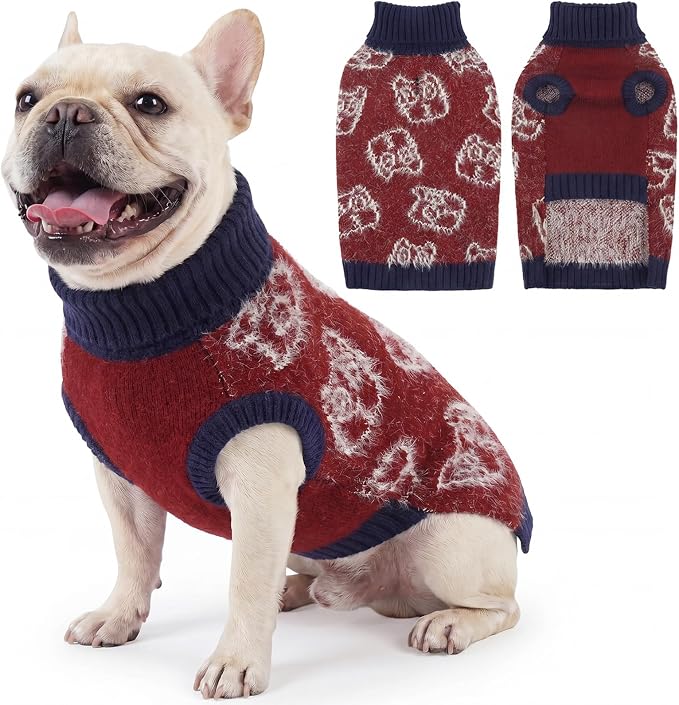 IDOMIK Turtleneck Dog Sweaters for Medium Dogs, Soft Knit Dog Sweater,M | Sleeveless Pet Pullover Sweatshirt, Warm Winter Dog Sweater Medium Size Dog, Cozy Dog Apparel Clothes for Christmas Wear
