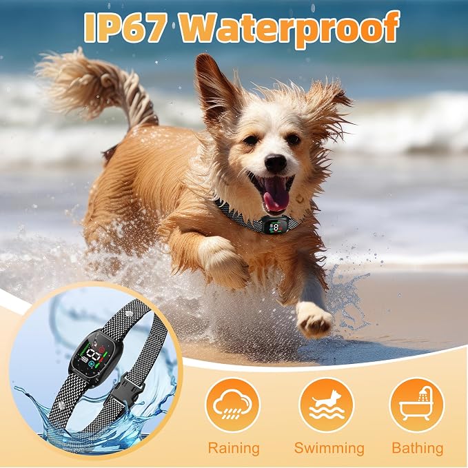 Bark Collar for Small Dogs 5-18lbs, No Shock Anti Barking Collars-Beep Vibration & 8 Sensitivity Levels, Smart Bark Detection Waterproof Humane Stop Barking Dog Control Device, Magnetic Charging Green