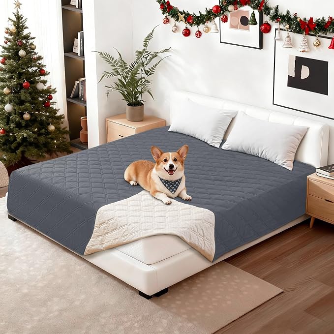 Waterproof Couch Covers for Pets, Waterproof Dog Bed Cover, Anti-Slip Soft Dog Blankets, Couch Cover for Dogs Washable, Pet Blanket for Puppy Large Dogs Cat (82x120 Inch, Dark Grey)