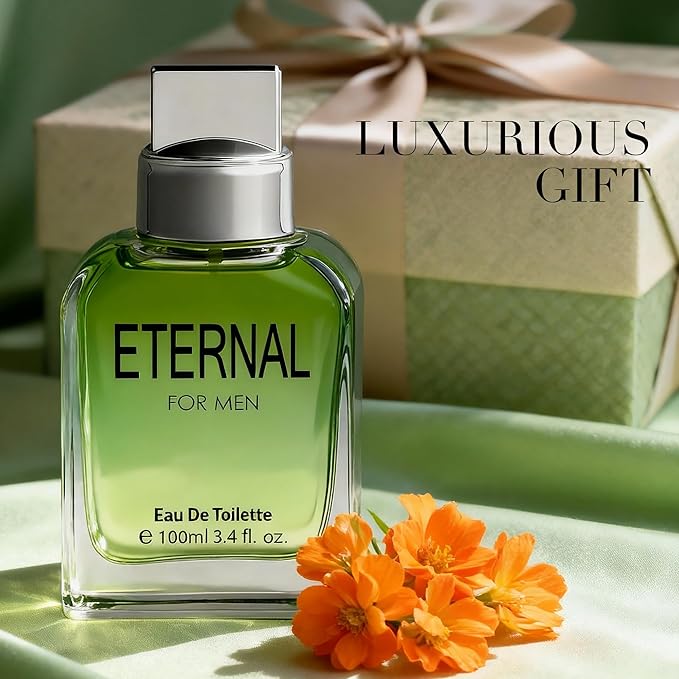 A CENTER Eternal for Men Eau de Toilette 3.4 floz Premium Men's Cologne Spray Long-Lasting Citrus & Floral Fragrance Gift Fresh Daytime Scent Woody Base Notes Collection