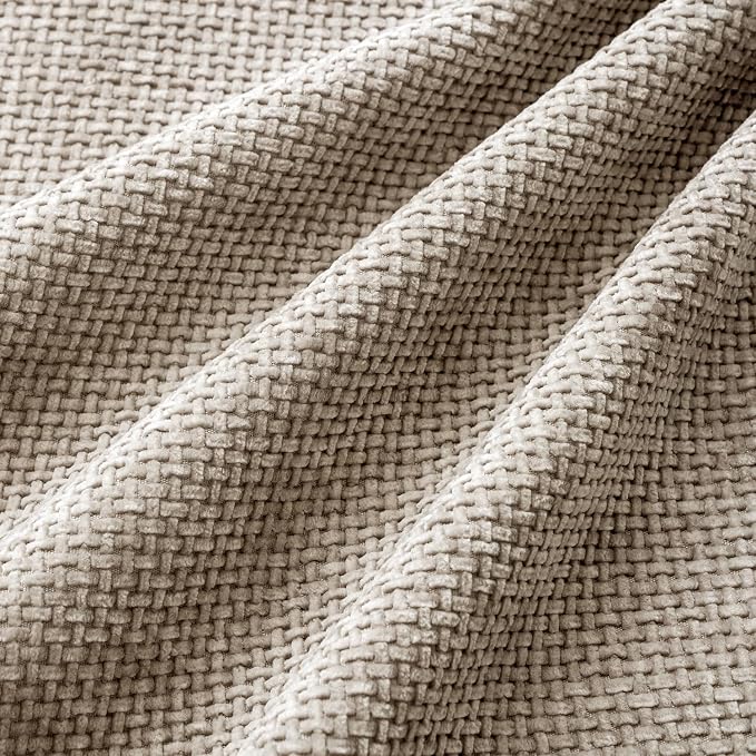 MIULEE Soft Decorative Chenille Euro Pillow Covers Khaki 22x22 Pack of 4 | Modern Home Decor, All Same Khaki Color Set, Couch Throw Pillows, Farmhouse Boho Cushion Covers for Sofa Bed Living Room