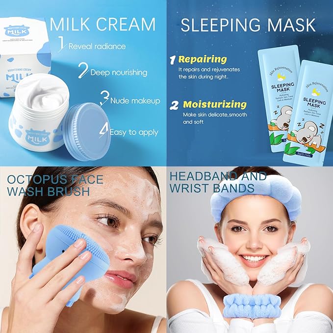 Milk Kids Skincare Sets for Girls 8-10 Birthday Christmas Gifts - Skincare for Girls 10-12 - Gifts for Teenage girls Skin Care for Kids Age 8-12,Skin Care for Teens 10-12,Skincare Set for kids 8-9