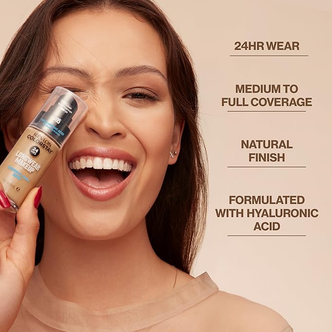 Revlon Liquid Foundation, ColorStay Face Makeup for Normal & Dry Skin, SPF 20, Longwear Medium-Full Coverage with Natural Finish, 460 Macadamia, 1 Fl Oz