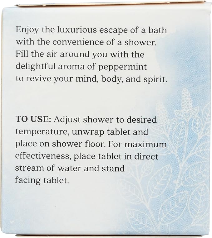 Aura Cacia Peppermint Shower Tablets - Reviving Aromatherapy Steamers with Pure Essential Oils - Energizing Morning Shower Experience | 3 Ounce (Pack of 3)