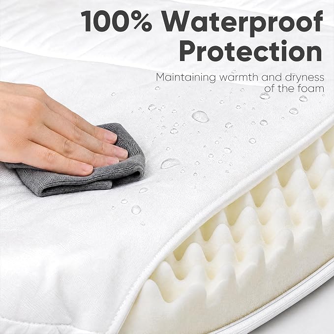 FUKUMARU Large Thickened Dog Couch Bed, Orthopedic, Waterproof & Washable | Heavy Duty Dog Sofa with 4" Extra-Thick Egg-Crate Foam, Relieves Joint Pressure, Fully Removable, Fits Medium to Large Dogs