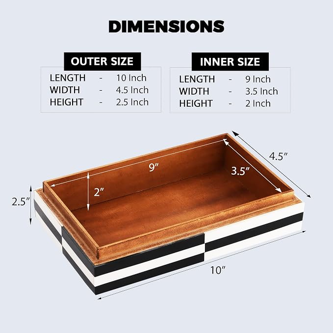 Handicrafts Home Decorative Storage Box 10x6 – Remote Organizer Box with Lid, Modern Decorative Keepsake Box, Boho Shelf Décor, Memory Box for Photos or Letters, Decorative Box for Table Décor