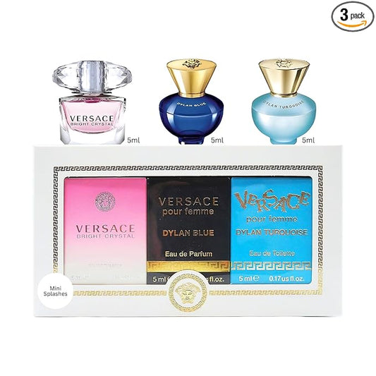 Versace Perfume for Women – Variety Trio Mini Gift Set – Eros, Dylan Blue, Eau Fraiche