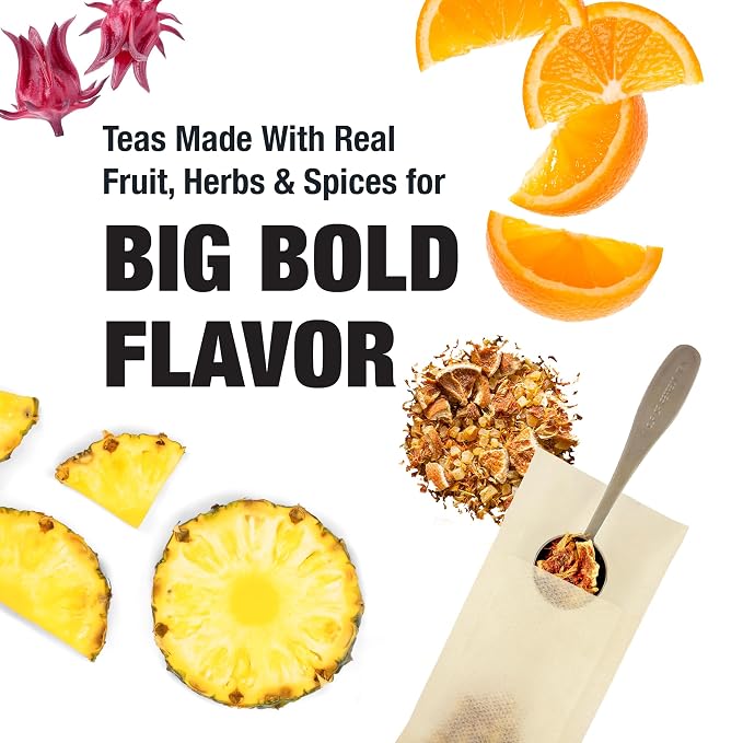 Tiesta Tea - Herbal Loose Leaf Tea Gift Box Set, Medium to Non-Caffeinated Assorted Blends, 5 Pouches of Hot & Iced Brews Variety Pack, Chamomile, Ginger, Citrus and Lavender Herbal