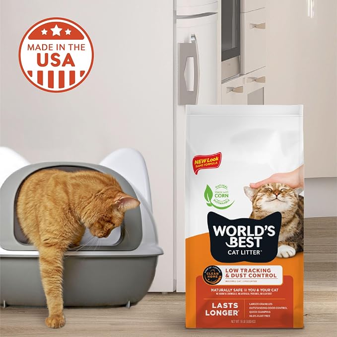 World's Best Cat Litter, Low Tracking & Dust Control, Unscented, 8 lb Bag