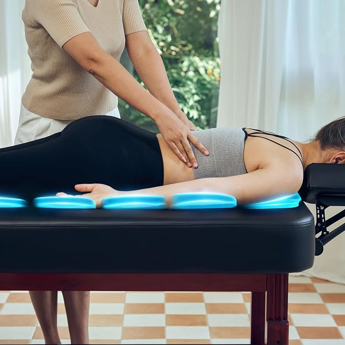 AirMaster-II 30" Professional Stationary Massage Bed | AirWave Compression & Full-Body Stretching | 3D Lumbar Traction Support | Spa & Home Wellness Table - Black/Mahogany